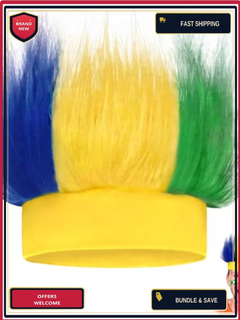 Hairy Headband Troll Wig Hat Costume Headwear One Size